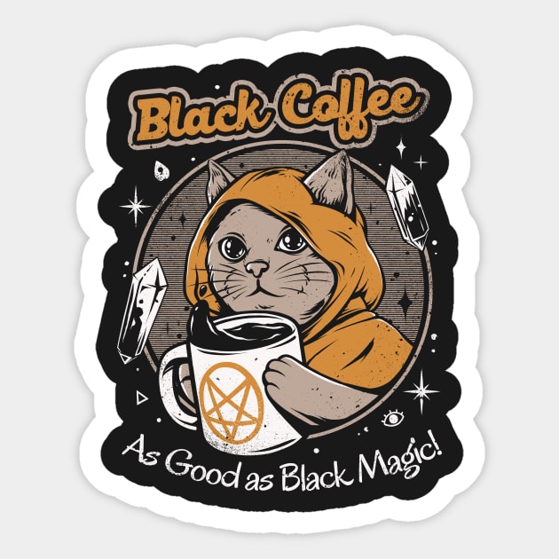 Black Coffee Sticker by Ilustrata